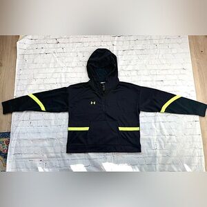 NWT Under Armour Heat Gear LS Full Zip Hoodie. Size XL.  Black & Yellow.
